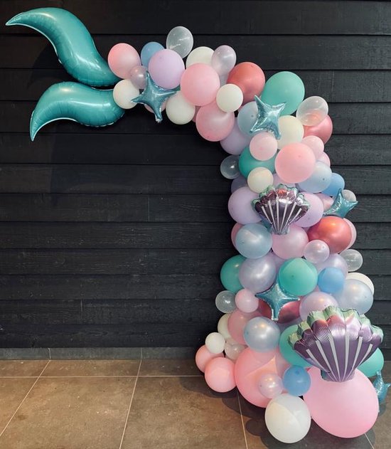 Ballonnenboog - Zeemeermin - Mermaid - 96 ballonnen - BIEK20 - Feestversiering - Partydecoratie - Themafeest - Kinderfeest - Verjaardag