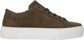 Manfield - Heren - Khaki nubuck sneakers - Maat 43