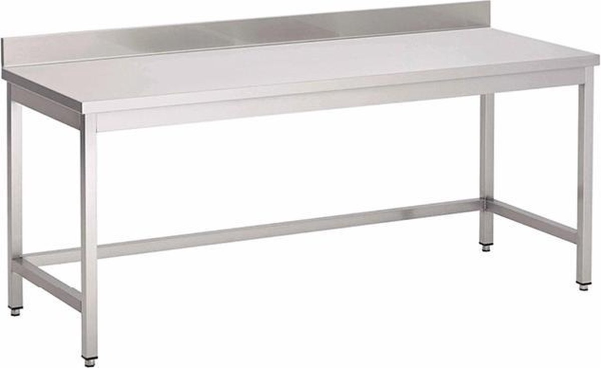Gastro-Inox RVS werktafel met achteropstand, zonder onderblad, 1000(l)x700(d)x850(h)mm