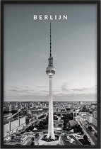 Poster Berlijn - A4 - 21 x 30 cm - Inclusief lijst (Zwart Aluminium)