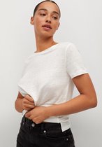 Mango T-shirt T Shirt Van Linnen 17120164 02 Dames Maat - XL