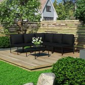 Medina 6-delige Loungeset met kussens PVC zwart