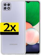 Samsung A22 Hoesje Transparant Siliconen 5G Versie - Samsung Galaxy A22 Case - Samsung A22 Hoes - Transparant - 2 Stuks