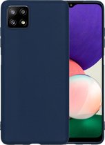 Samsung A22 Hoesje (5G versie) Siliconen Case Hoes Donker Blauw - Samsung Galaxy 5G Hoesje Cover Hoes Siliconen