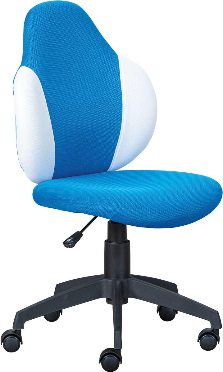 Bureaustoel Jessie - blauw/ wit - Interlink - Zitmeubelen - Blauw - Polyester - Zitmeubelen -