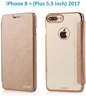 Xundd iPhone 8+ ( Plus ) / iPhone 7+ ( Plus ) 5.5 inch Champagne Goud Slim Crystal Folio Flip Hoesje Book Case