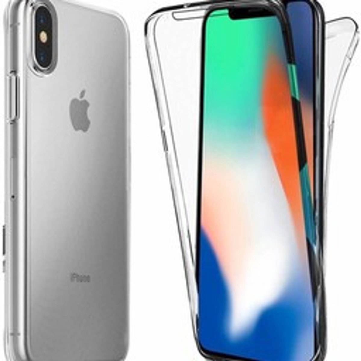 iPhone Xr Dual TPU Case hoesje 360° Cover 2 in 1 Case ( Voor en Achter) Transparant