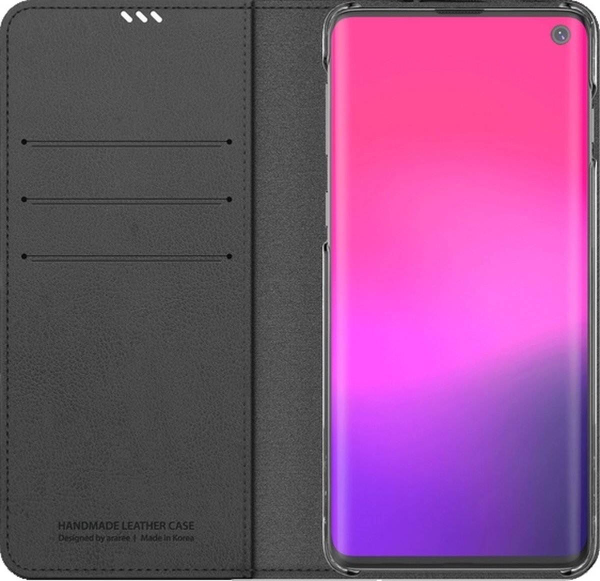 Geschikt voor Samsung Galaxy S10 Araree Mustang Diary Portemonnee Hoes- Donker Grijs