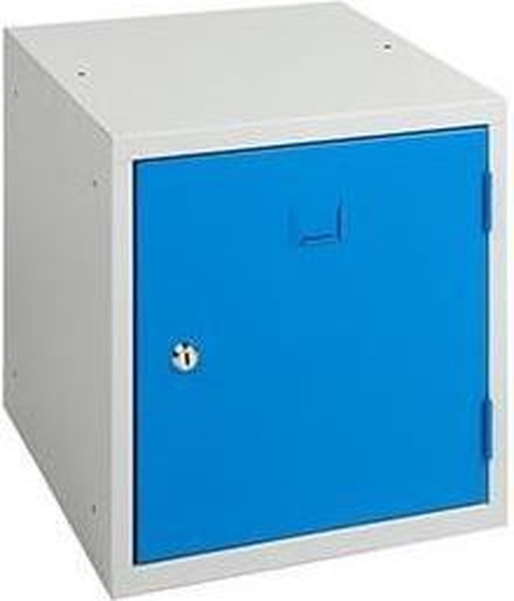 ABC Kantoormeubelen (Set van 2 stuks) 1-Deurs stapelbare lockerkast Blauw met hangoogsluiting (zonder hangslot)