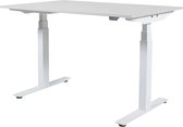 Zit Sta Bureau - Plus Elek 140x80 krijtwit -alu frame