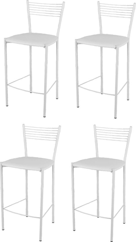 Foto: Tommychairs elegance eetkamerstoelen set van 4 aluminium licht grijs kunstleer