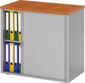 ABC Kantoormeubelen stalen roldeurkast 72,5x80x43cm bladkleur wit framekleur licht grijs (ral 7035)