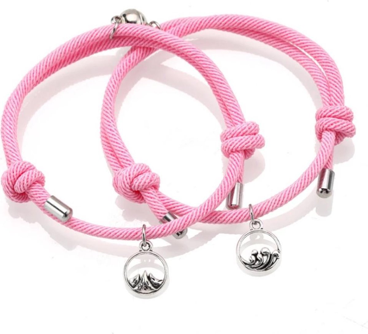 Armband set met magneet - Koppel armband - Roze - Armband dames - Armband heren - Romantisch cadeau - Vriendschap armband