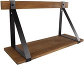 wandschap Sebas 77 cm hout/staal bruin/zwart