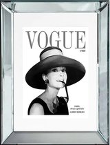 By Kohler Vogue Audrey Hepburn Zwart - Wit spiegellijst 60x80x4.5cm (114636)