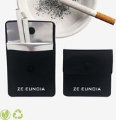 Draagbare Asbak Portable Pocket Ashtray Doosje Sigaretten - Asbak Sigaretten - 10 stuk Zwart Ze Eunoia®