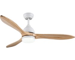Evolar Plafondventilator met Verlichting - 127 cm - Stille Plafondlamp met Ventilator - Dimbaar Warm Wit Licht (LED) - Echt Hout - EVO-CF50BW