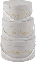 J-Line Set Van 3 Dozen Marmer Laag Enjoy Wit/Goud