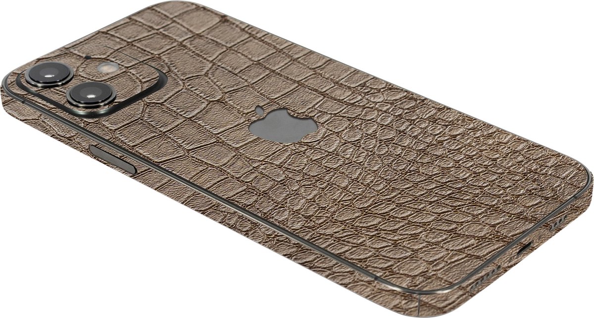 ScreenSafe Skin iPhone 12 Cognac Croco met logo