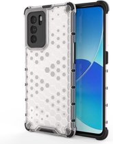 Voor OPPO Reno6 Pro 5G schokbestendige honingraat pc + TPU-beschermhoes (wit)