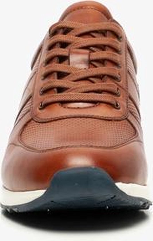 Van Beers leren heren sneakers - Cognac - Maat 42 | bol.com