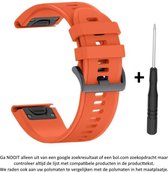 Oranje Siliconen Bandje geschikt voor Garmin Fenix 5S / Garmin Fenix 5S Plus – Maat: zie maatfoto - Horloge band - Wearable - Activity Tracker – 20 mm orange smartwatch strap - band