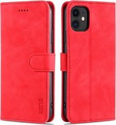 AZNS Skin Feel Calf Texture Horizontal Flip Leather Case met kaartsleuven & houder & portemonnee voor iPhone 11 (rood)