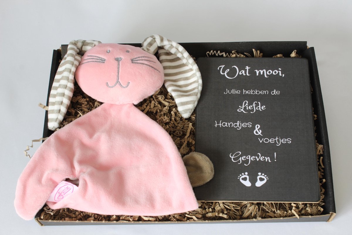 Goedkoopste Brievenbus cadeau tutkonijn roze - cadeau baby meisje - kraam cadeau - baby geschenkset