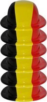 6x stuks supporters bolhoed vlag Belgie plastic - landen vlag feestartikelen