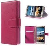HTC One M9 PLUS Hoesje Wallet Case Roze