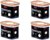 Maximum - Vershoudbakjes set van 4x 1100ml met Bamboo open deksel - Organizer in verschillende maten - Opbergdozen kunststof stapelbaar - Vershoudbakjes luchtdicht
