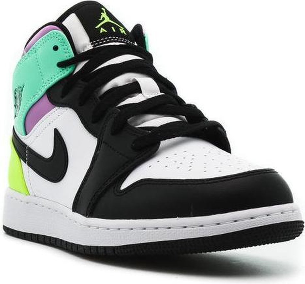 Nike Air Jordan 1 Mid (GS), White/Noir-Volt-Vert Glow, 554725 175, EUR ...