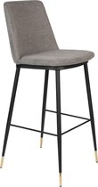 Nancy's Twin Lakes Kruk - Modern - Lichtgrijs, Zwart - Polyester, Staal, Pu - 46 cm x 51,5 cm x 105 cm