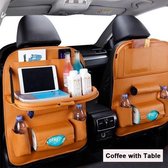 Luxe Autostoel Rugleuning Opbergtas voor iPad en opslag voor dranken snack,Fijn voor kinderen en vakantie.Kleur Koffie