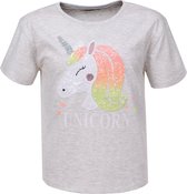 Meisjes shirt unicorn - GLO STORY - maat 152 - grijs