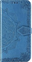 Apple iPhone 7 - 8 Bookcase - Blauw - Bloemen - Portemonnee Hoesje