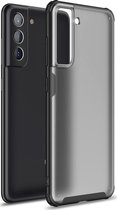 Samsung Galaxy S21 FE Hoesje - Mobigear - Shockproof Serie - Hard Kunststof Backcover - Zwart - Hoesje Geschikt Voor Samsung Galaxy S21 FE