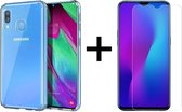 iParadise Samsung Galaxy A40 hoesje transparant siliconen case hoes cover hoesjes - 1x samsung galaxy a40 screenprotector