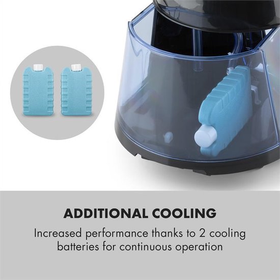 Klarstein Klimaanlage ohne Abluftschlauch, 5-in-1 Air Cooler, Leiser Ventilator, Luftbefeuchter & Nachtmodus, Mobiles Klimagerät mit Wasserkühlung, Luftkühler 7 Liter, 330 m³/h, Schwarz