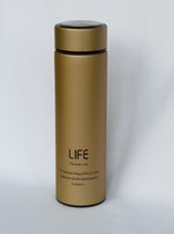 Thermosfles LIFE - 500 ml - goud - RVS - Thee of koffie Kan - Waterfles - Houdt lang warm én koud - Filter