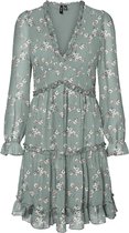 Vero Moda Dames WONDA 7/8 FRILL SHORT DRESS Jadeite Jurk - Maat XS