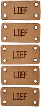 Leren label 3x1,5 cm Lief (5 stuks)