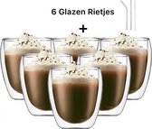 6 Dubbelwandige Glazen - Set Van 6-Latte Macchiato Espresso Koffieglazen-Koffiekopjes/Theeglazen-Koffieglas-6 x 250 ml
