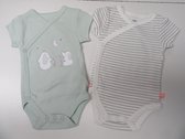 noukie's  , bodyset , korte mouw , olifant , bio katoen , 9 maand  74