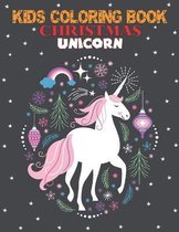 Kids Coloring Book Christmas Unicorn