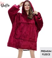 Qloffie - Rood - Fleece Deken met Mouwen en Capuchon - Hoodie Deken - Hoodie Blanket - Superzacht - Warm