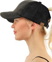 Glitter Dames Vrouwen - paardenstaart pet zwart - zomer cap - zonnehoed - baseballcap