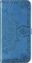 Apple iPhone SE 2020 Bookcase - Blauw - Bloemen - Portemonnee Hoesje