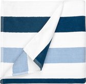 Bol.com The One Towelling Strandlaken Gestreept - 90 x 190 cm - Badlaken - Handdoek - 100% zacht katoen - Marineblauw/Lichtblauw aanbieding