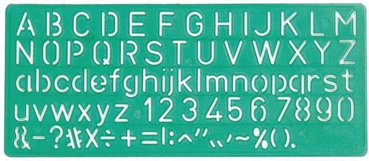 Lettersjabloon Linex 10mm hoofdletters/letters/cijfers